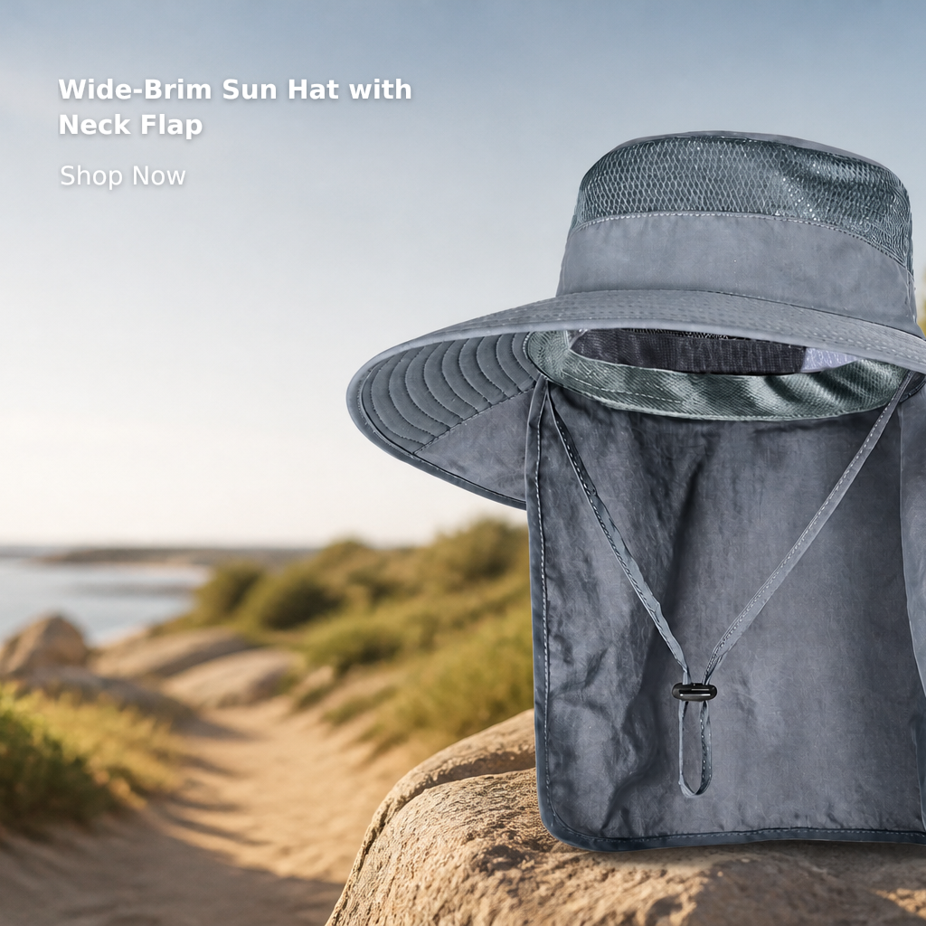 Unisex UPF 50+ Sun Hat with Neck Flap